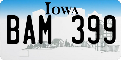 IA license plate BAM399