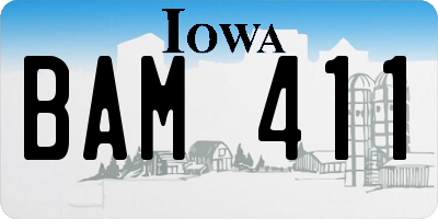 IA license plate BAM411
