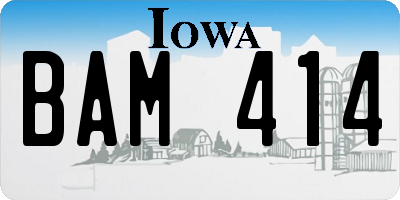 IA license plate BAM414