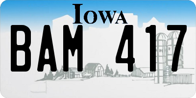 IA license plate BAM417