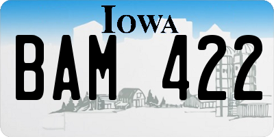 IA license plate BAM422