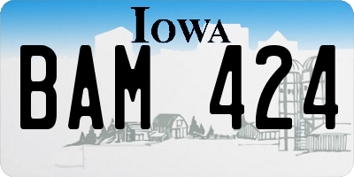 IA license plate BAM424