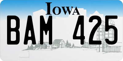 IA license plate BAM425