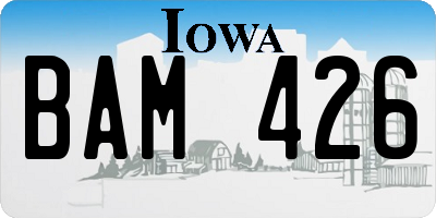 IA license plate BAM426