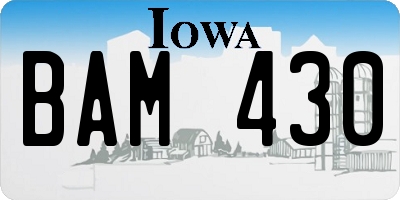 IA license plate BAM430
