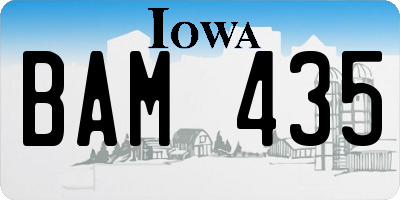 IA license plate BAM435