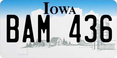 IA license plate BAM436