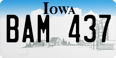 IA license plate BAM437