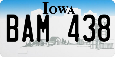 IA license plate BAM438