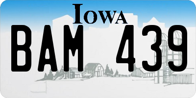 IA license plate BAM439