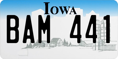 IA license plate BAM441