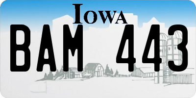 IA license plate BAM443