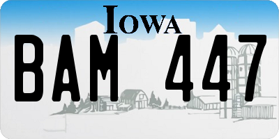 IA license plate BAM447