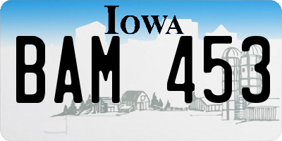 IA license plate BAM453
