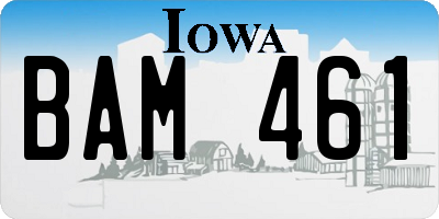IA license plate BAM461