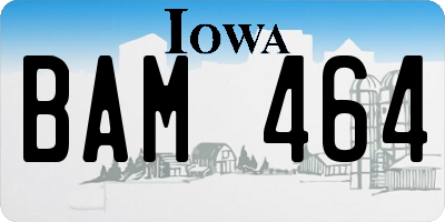 IA license plate BAM464