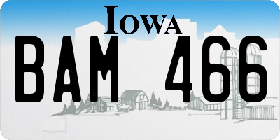 IA license plate BAM466