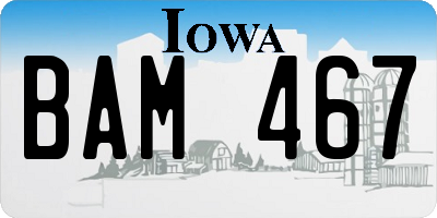 IA license plate BAM467