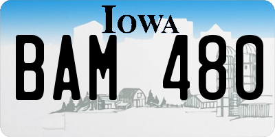 IA license plate BAM480