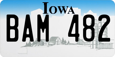 IA license plate BAM482