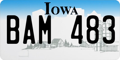 IA license plate BAM483