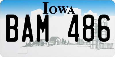 IA license plate BAM486