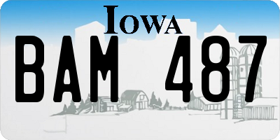 IA license plate BAM487