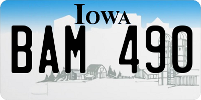 IA license plate BAM490