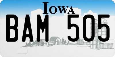 IA license plate BAM505