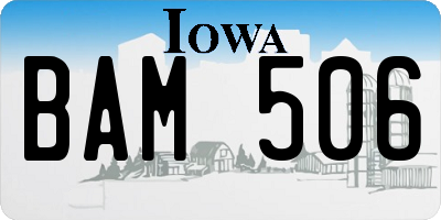 IA license plate BAM506