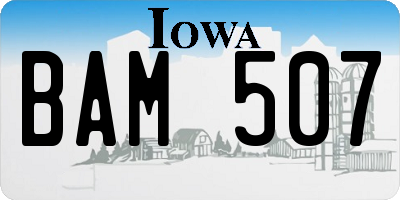 IA license plate BAM507