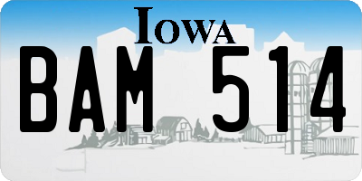 IA license plate BAM514
