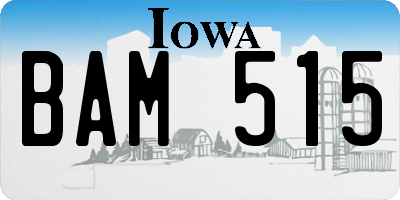 IA license plate BAM515