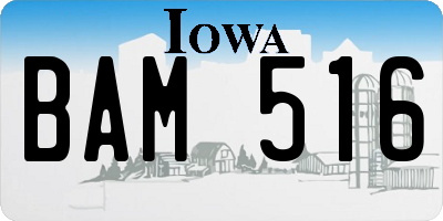 IA license plate BAM516
