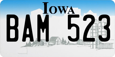 IA license plate BAM523