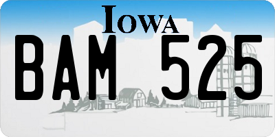 IA license plate BAM525