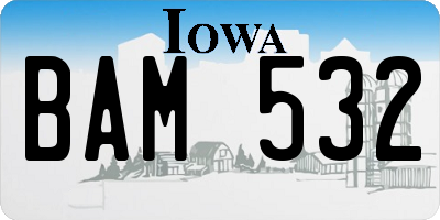IA license plate BAM532