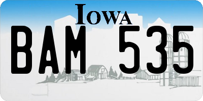 IA license plate BAM535