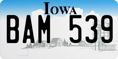 IA license plate BAM539
