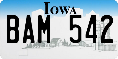 IA license plate BAM542