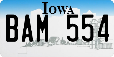 IA license plate BAM554