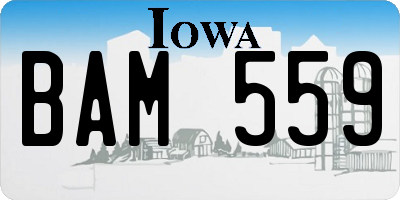 IA license plate BAM559