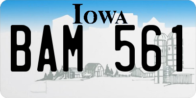 IA license plate BAM561