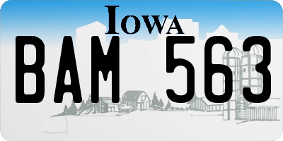 IA license plate BAM563