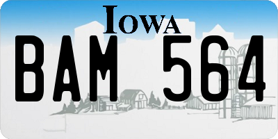 IA license plate BAM564