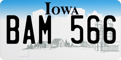 IA license plate BAM566
