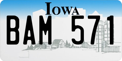IA license plate BAM571