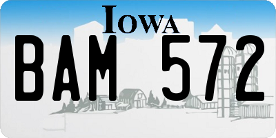 IA license plate BAM572