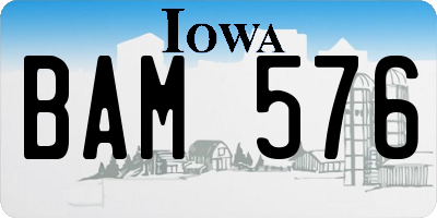 IA license plate BAM576