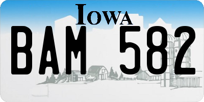 IA license plate BAM582